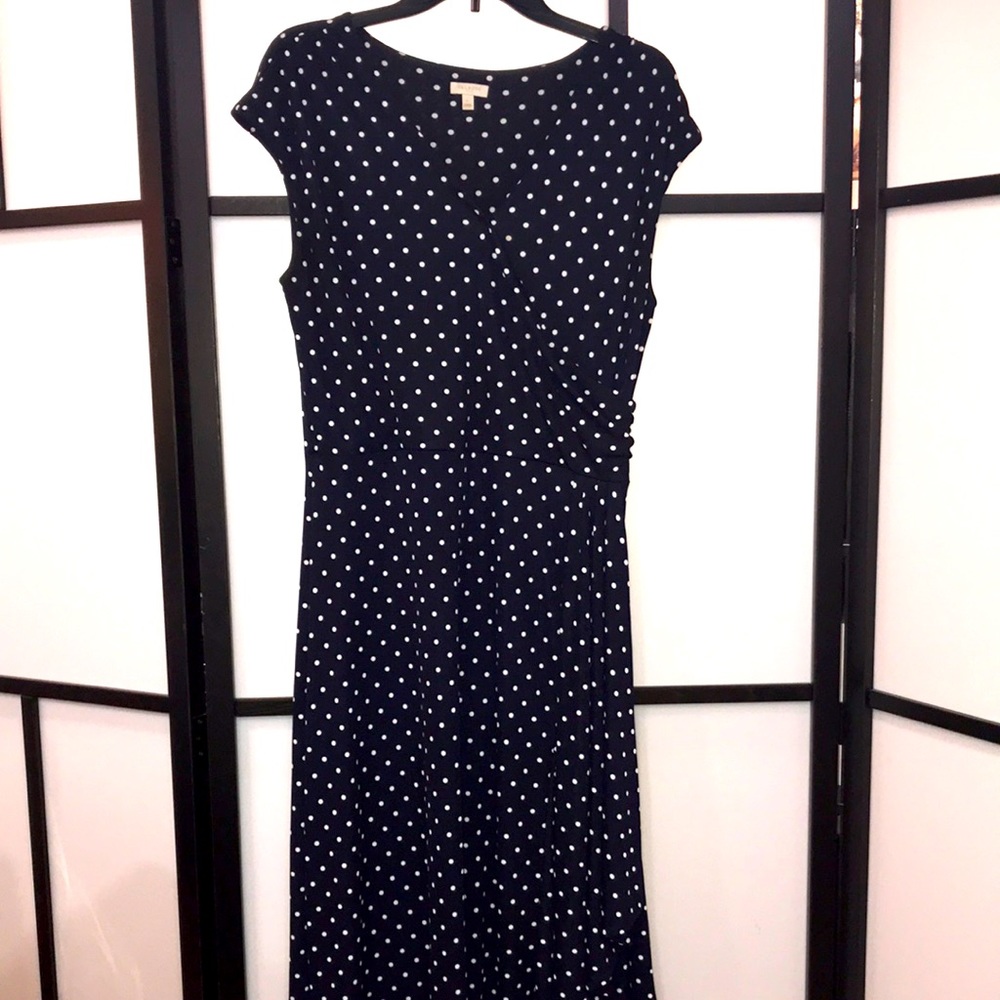 Blue dress with white polka dots from Talbots